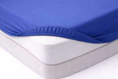 Lenzuolo sotto matrimoniale cotone con angoli Blu piazza e mezza