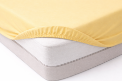 Lenzuolo sotto matrimoniale cotone con angoli Giallo piazza e mezza