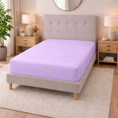 Lenzuolo sotto matrimoniale cotone con angoli Lilla