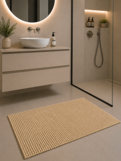 Tappeto Bagno Riccio - 60x100 - antiscivolo beige beige