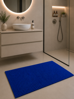 Tappeto Bagno Riccio - 60x100 - antiscivolo blu