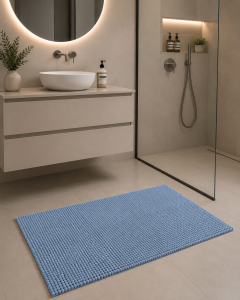Tappeto Bagno Riccio - 60x100 - antiscivolo celeste