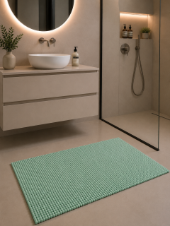 Tappeto Bagno Riccio - 60x100 - antiscivolo menta