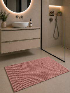 Tappeto Bagno Riccio - 60x100 - antiscivolo rosa