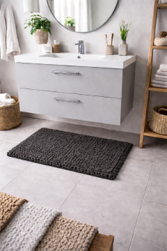 Tappeto Bagno Riccio grigio scuro