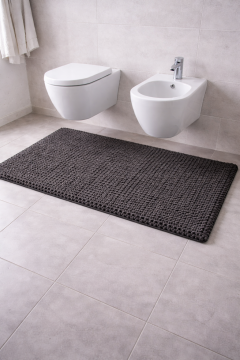 Tappeto Bagno Riccio grigio scuro 60x120