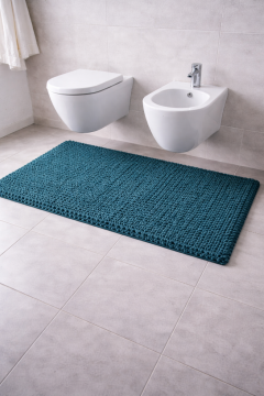 Tappeto Bagno Riccio petrolio 60x120