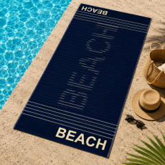 Telo Mare Jacquard BEACH Blu navy