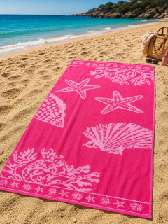 Telo Mare Jacquard CORALLO Rosa