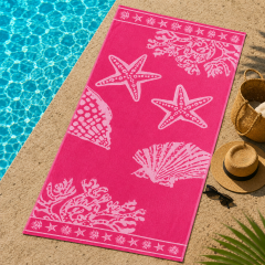 Telo Mare Jacquard CORALLO Rosa