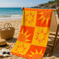 Telo Mare Jacquard SOLE Arancione