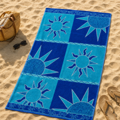 Telo Mare Jacquard SOLE Blu