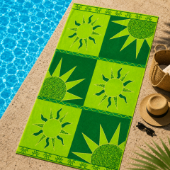 Telo Mare Jacquard SOLE Verde