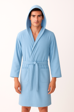 Accappatoio microfibra azzurro M