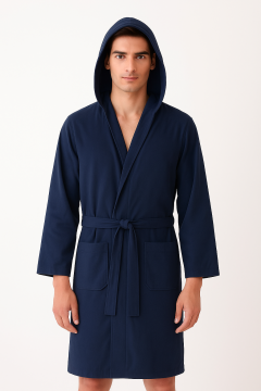 Accappatoio microfibra blu navy M