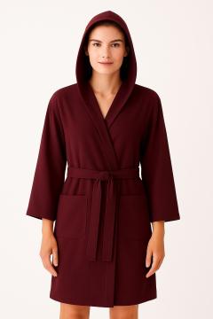 Accappatoio microfibra bordeaux M