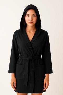 Accappatoio microfibra nero XL