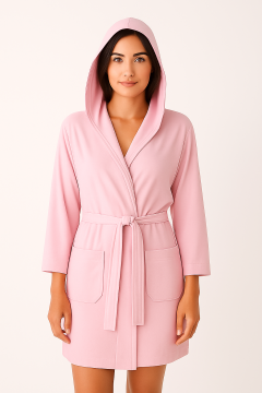 Accappatoio microfibra rosa L