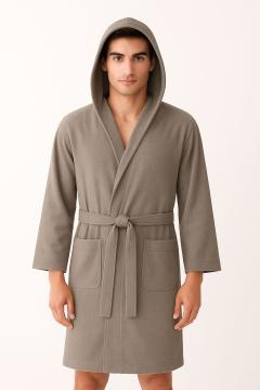 Accappatoio microfibra tortora XL