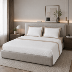 Completo letto lenzuola Zoe TINTA UNITA beige