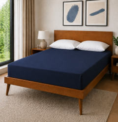 Lenzuolo sotto matrimoniale jersey blu navy