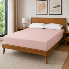 Lenzuolo sotto matrimoniale jersey rosa antico chiaro