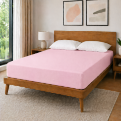 Lenzuolo sotto matrimoniale jersey rosa confetto