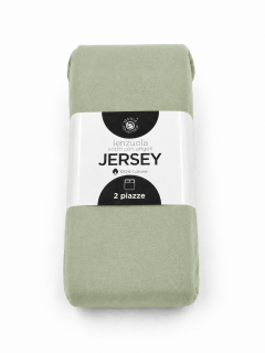Lenzuolo sotto matrimoniale jersey verde salvia piazza e mezza