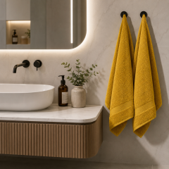 Salvietta viso MOON giallo senape 50x100