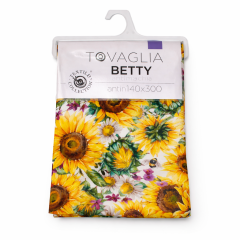 Tovaglia Betty Antimacchia 140x300 cm Girasoli