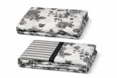 Completo letto lenzuola Zoe STAMPATO bianco e grigio