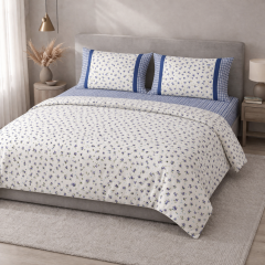 Completo letto lenzuola Zoe STAMPATO bianco e verde