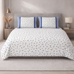 ZOE Completo letto Matrimoniale STAMPATO bianco e verde