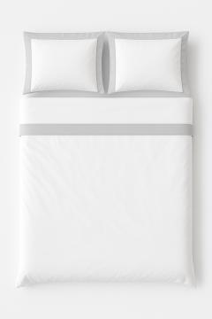 Completo letto lenzuola Zoe TINTA UNITA grigio chiaro
